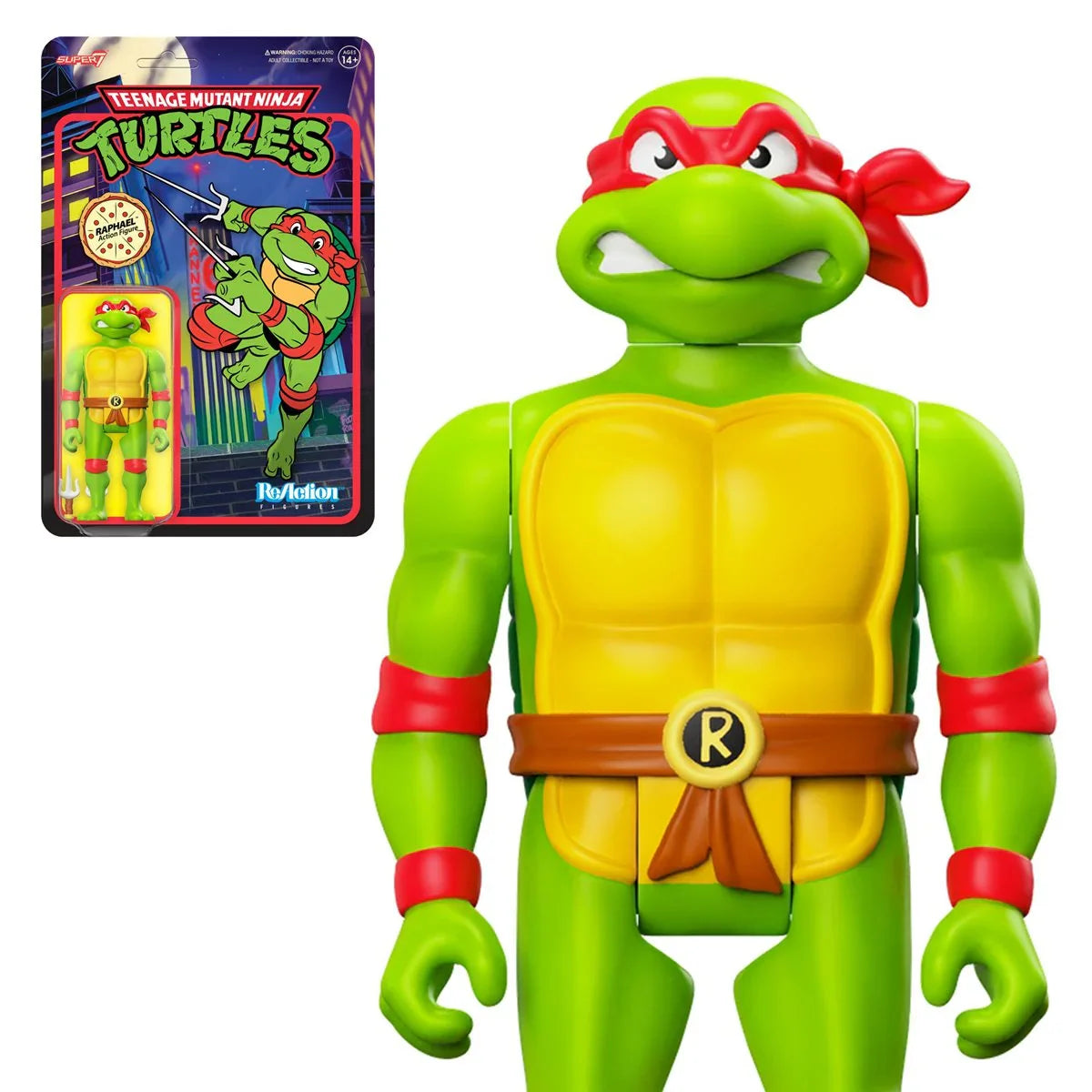 Super7 - Teenage Mutant Ninja Turtles (TMNT) Raphael (Toon) ReAction Figure (82844) LOW STOCK