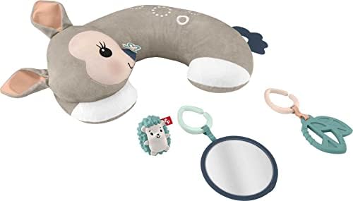 Fisher-Price Baby Tummy Time Fawn Wedge with 3 Sensory Baby Toys for Newborns (Amazon Exclusive)