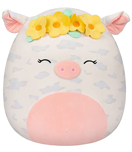 Squishmallows Rosie Spotted Pig with Yellow Flower Crown (16-inch)