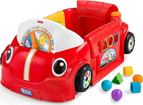 Fisher-Price Laugh & Learn Baby Activity Center Crawl Around Car with Music Lights and Smart Stages for Infants and Toddlers, Red (Amazon Exclusive)
