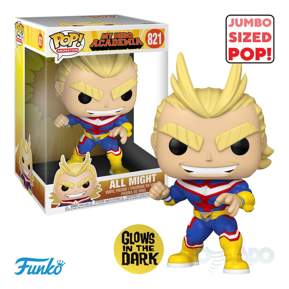 Funko Pop! Animation #821 My Hero Academia - All Might GITD Exclusive Jumbo 10-Inch Figure 51264 LOW STOCK