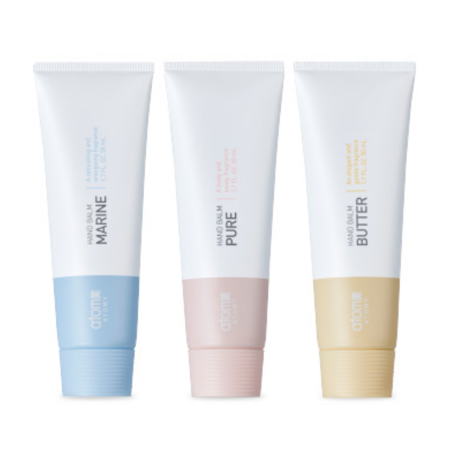 Atomy Hand Balm Set Marine Pure Butter Fresh Moist Luxury 3pcs 1.7 fl.oz ea NEW