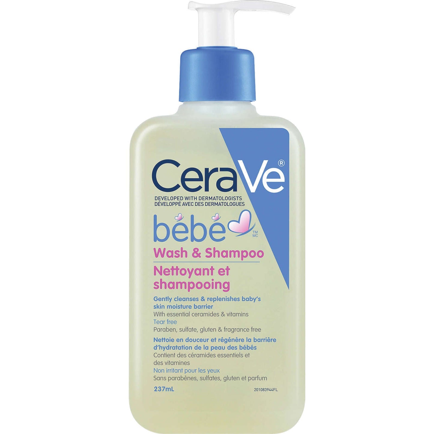 CeraVe Baby Wash Shampoo Gentle Tear-Free Fragrance Paraben Free 237ml NEW