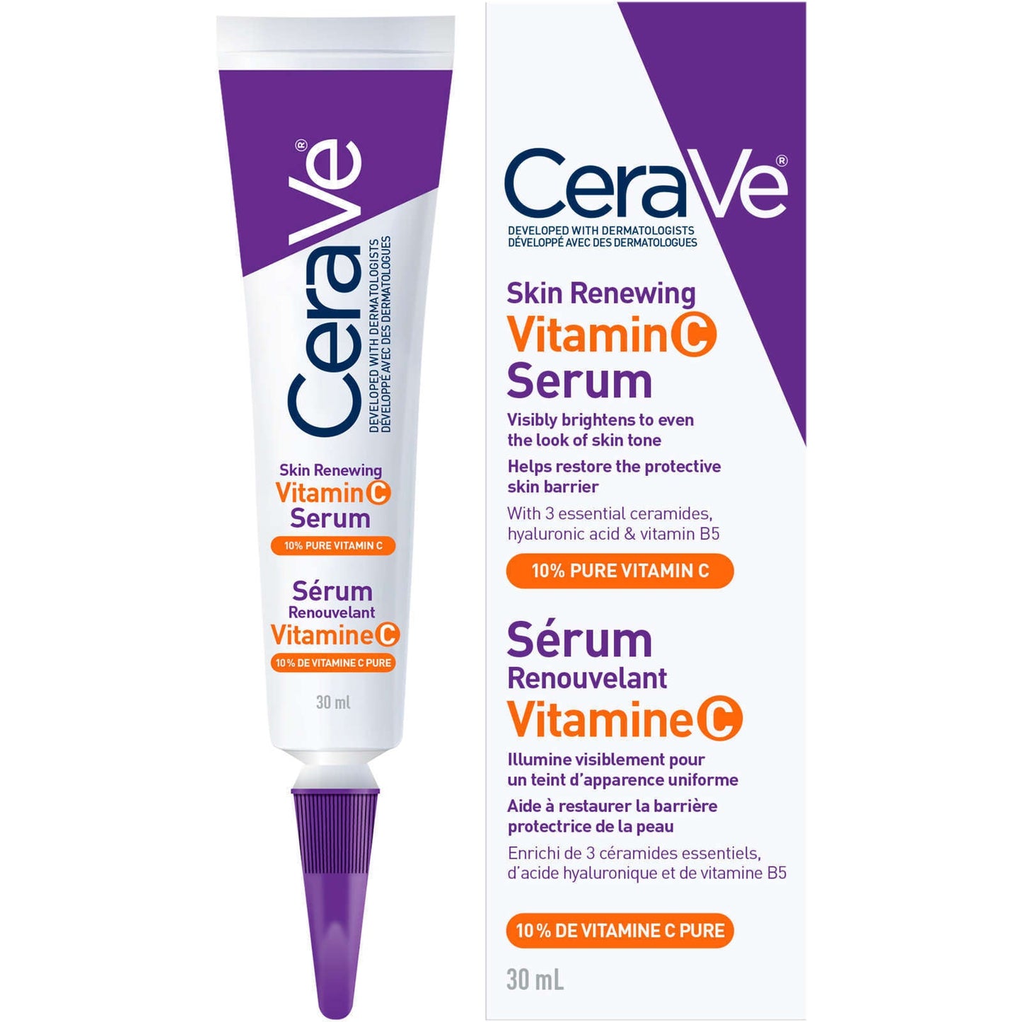 CeraVe Vitamin C Serum Hyaluronic Acid Anti Aging Face Serum Renew 1 fl.oz NEW