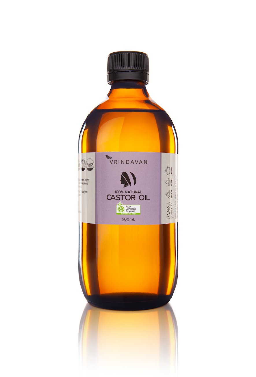 Castor Oil - Certified Organic - 500mL Glass Bottle - Hexane Free & Cold Pressed
