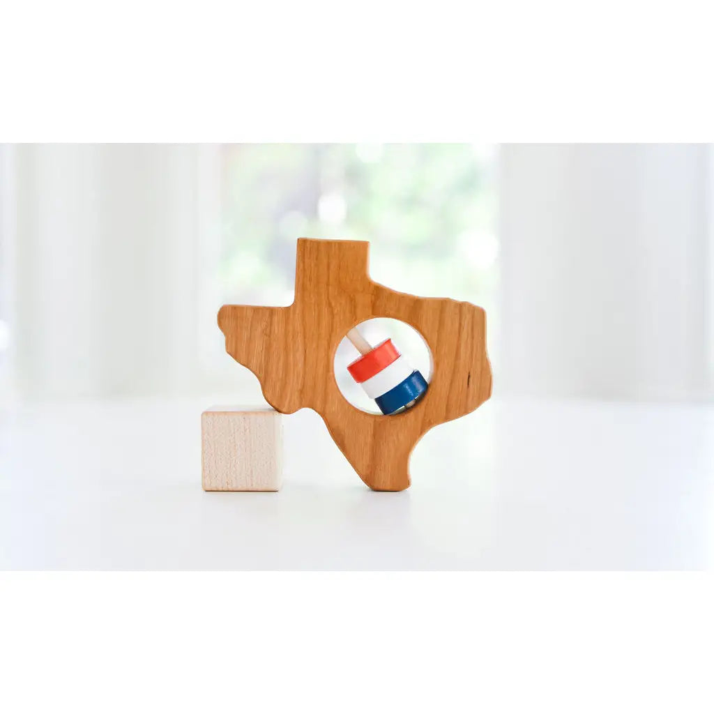 Texas State Wooden Baby Toy Rattle