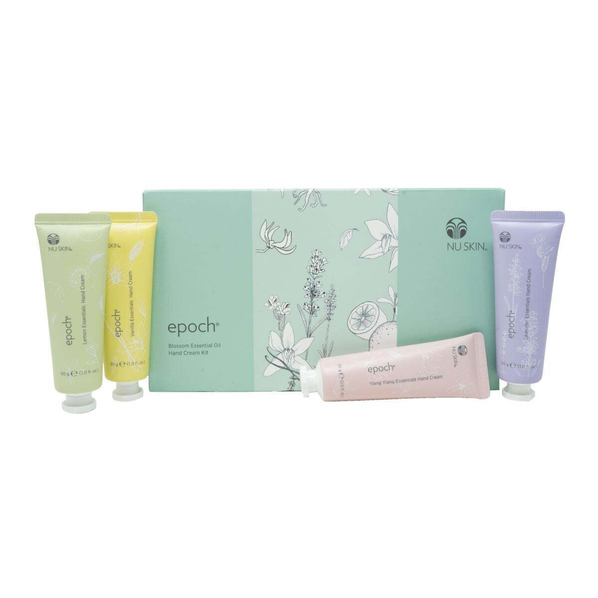 Nu Skin Epoch Blossom Essential Oil Hand Cream Kit Moisturizing 4pcs NEW
