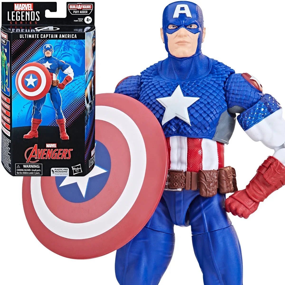 Marvel Legends Series - Avengers (Puff Adder BAF) Ultimate Captain America Action Figure (F6616) LOW STOCK