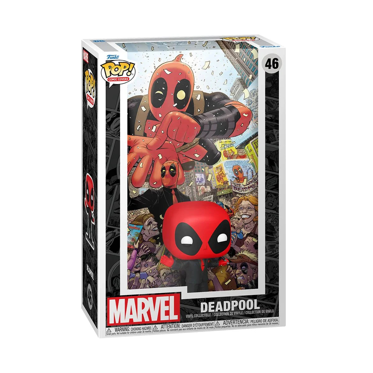 Funko Pop! Comic Covers #46 - Deadpool #1 (2015) in Black Suit - Vinyl Figure in Hardcase (76085) LOW STOCK
