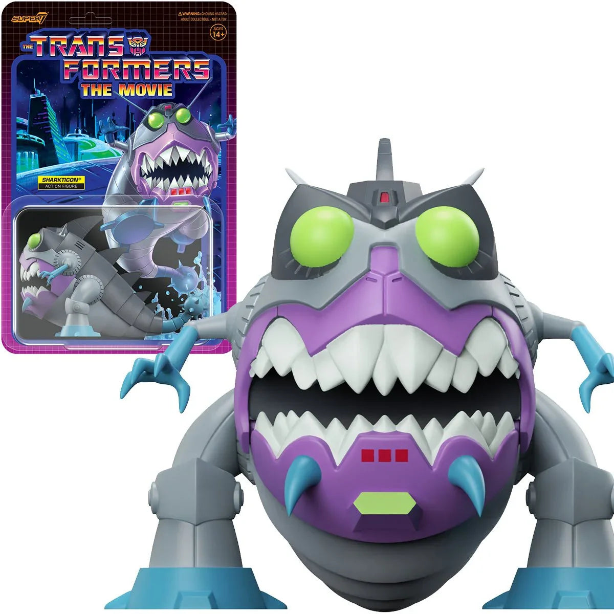 Super7 ReAction Figures - Transformers (Wave 6) Sharkticon (G1) Deluxe Action Figure (81939) LOW STOCK