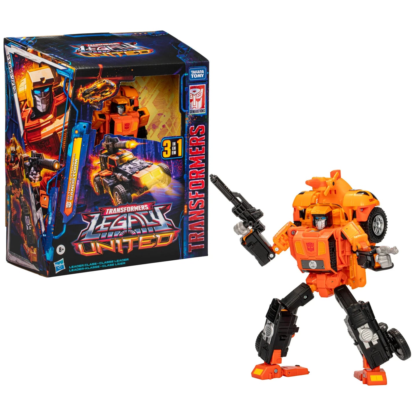 Transformers: Legacy United - Leader Class G1 Triple Changer Sandstorm Action Figure (F8551)