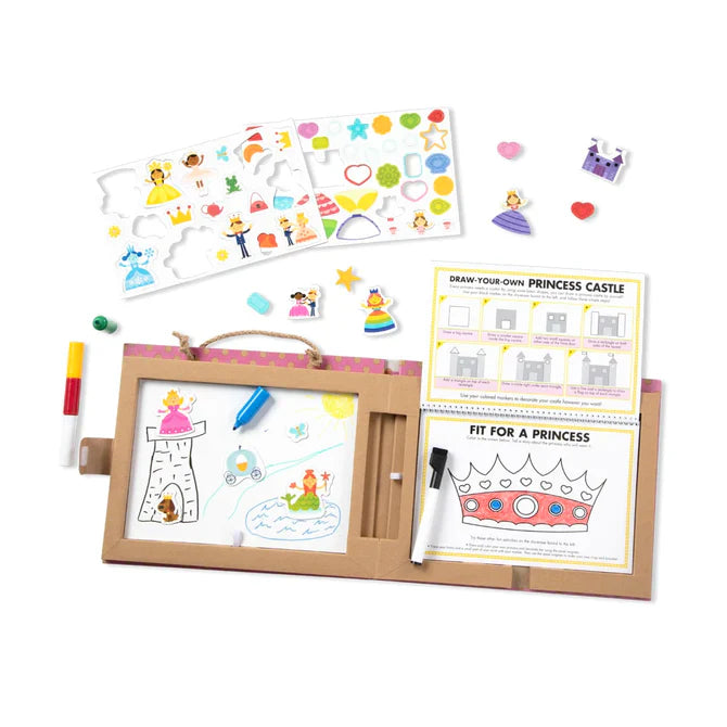 Melissa & Doug Natural Play: Play, Draw, Create Reusable Drawing & Magnet Kit – Princesses
