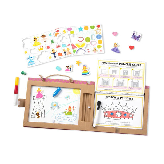 Melissa & Doug Natural Play: Play, Draw, Create Reusable Drawing & Magnet Kit – Princesses