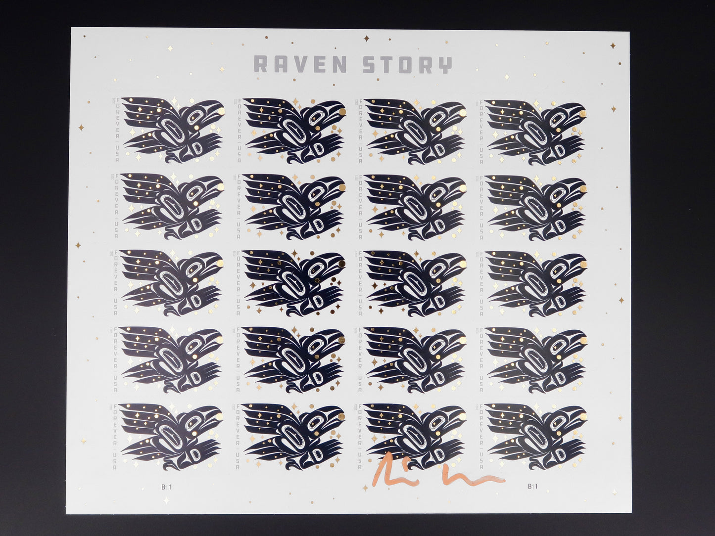 Raven Story Stamp Signature Sheets