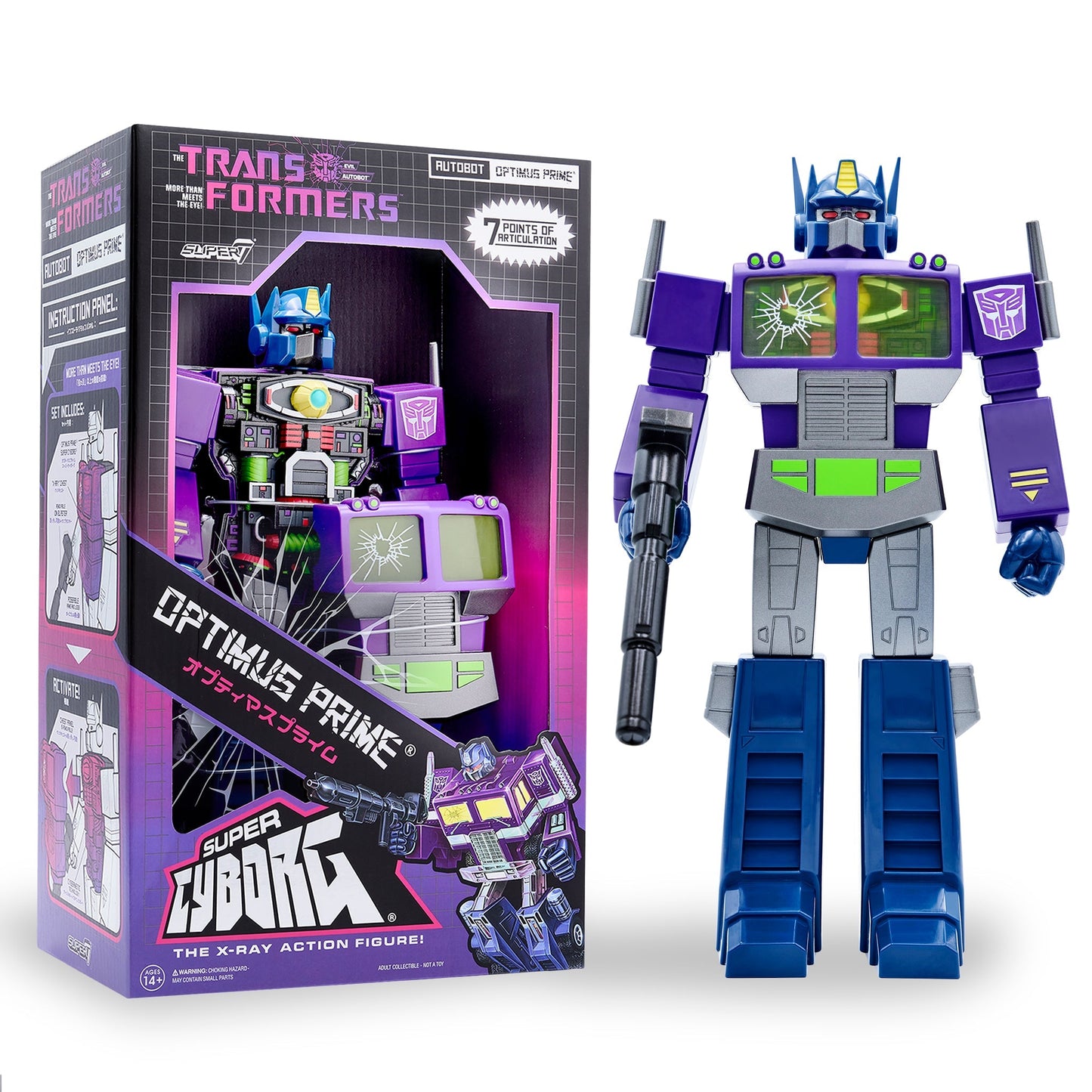 Super7 Super Cyborg - Transformers - Optimus Prime (Shattered Glass) Action Figure (981743) LOW STOCK