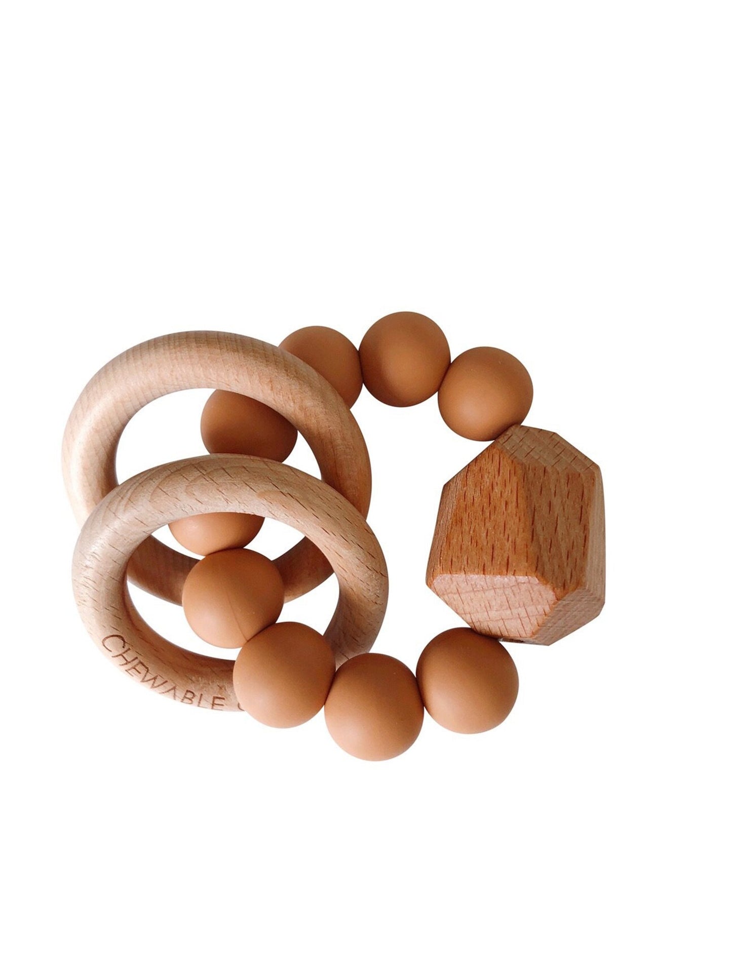 Silicone + Wood Teether Ring
