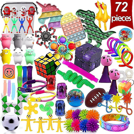 Kidst. 72-Piece Fidget Sensory Toy Set - Stress Relief & Focus for All Ages