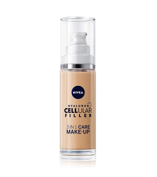 NIVEA Hyaluronic Cellular Filler 3in1 Care Make-Up Liquid Foundation - 3 Shades
