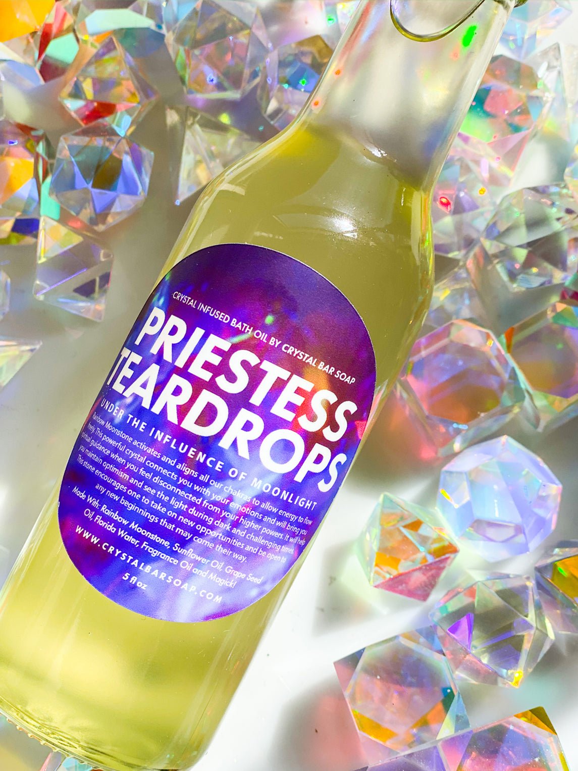 Priestess Teardrops -  2oz Crystal Infused Bath and Body Oil