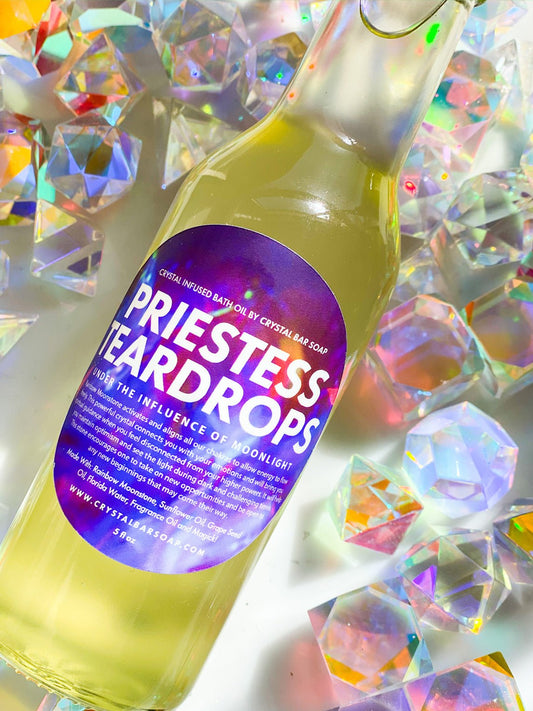 Priestess Teardrops -  2oz Crystal Infused Bath and Body Oil