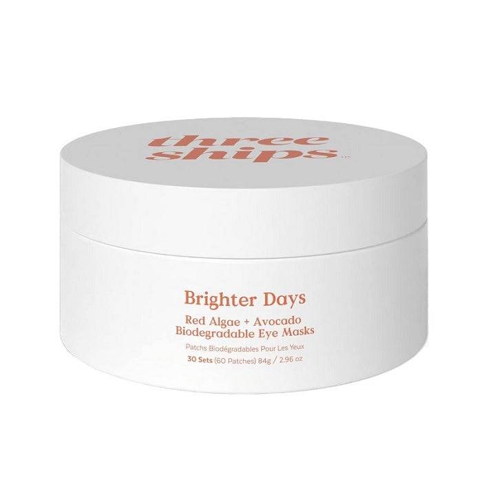 Three Ships Brighter Days Red Algae + Avocado Biodegradable Eye Masks 30 Sets (60 Patches)